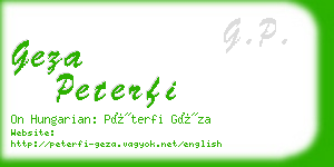 geza peterfi business card